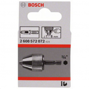 Bosch 2608572072 Gyorsbefogó fúrótokmány, 10 mm-ig D= 1,5 – 13 mm; A= 1/4” (Külső hatszögletű szár)