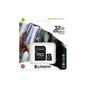 32GB microSDHC Kingston Canvas Select Plus CL10 memóriakártya + adapter (SDCS2/32GB)