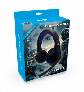 Media-Tech COBRA PRO THRILL mikrofonos fülhallgató fekete-kék (MT3594)