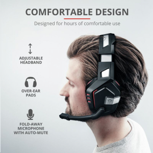 Trust GXT 390 Juga wireless gamer headset  fekete-piros (23378)