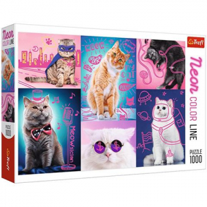 Trefl Neon Color Line: Szuper macskák 1000db-os puzzle (10581T)