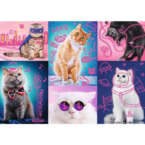 Trefl Neon Color Line: Szuper macskák 1000db-os puzzle (10581T)