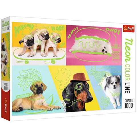 Trefl Neon Color Line: Szuper kutyák 1000db-os puzzle (10578)