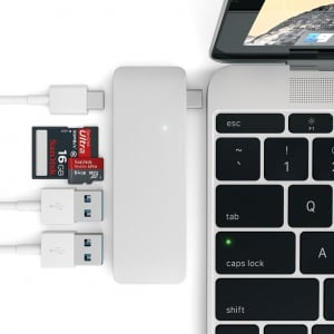 Satechi USB Type-C USB HUB / kártyaolvasó ezüst (ST-TCUPS)