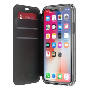 Griffin Survivor Clear Wallet iPhone X/XS flip tok fekete-&aacute;tl&aacute;tsz&oacute;  (TA43989)