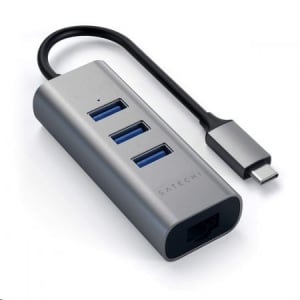 Satechi Aluminium TYPE-C Hub (3x USB 3.0,Ethernet) asztroszürke (ST-TC2N1USB31AM)