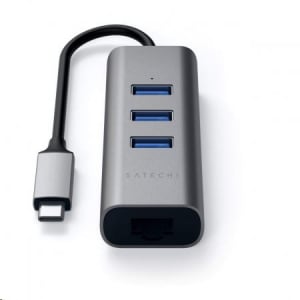 Satechi Aluminium TYPE-C Hub (3x USB 3.0,Ethernet) asztroszürke (ST-TC2N1USB31AM)