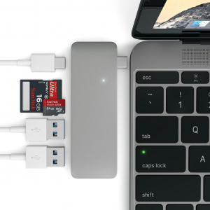 Satechi USB Type-C USB HUB / kártyaolvasó szürke (ST-TCUPM)