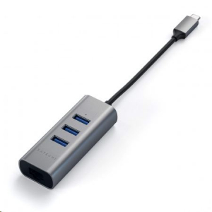 Satechi Aluminium TYPE-C Hub (3x USB 3.0,Ethernet) asztroszürke (ST-TC2N1USB31AM)