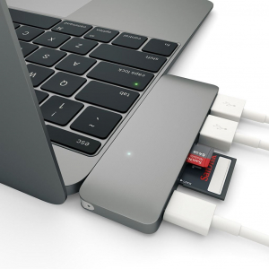 Satechi USB Type-C USB HUB / kártyaolvasó szürke (ST-TCUPM)