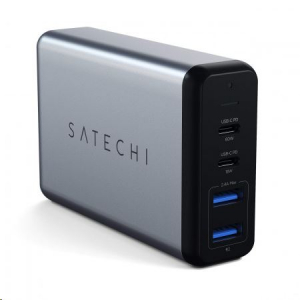 Satechi 75W Dual TYPE-C PD utazó töltő (2x USB-A,1x USB-C PD 18W,1x USB-C PD 60W) asztroszürke (ST-MC2TCAM)