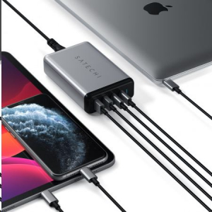 Satechi 75W Dual TYPE-C PD utazó töltő (2x USB-A,1x USB-C PD 18W,1x USB-C PD 60W) asztroszürke (ST-MC2TCAM)