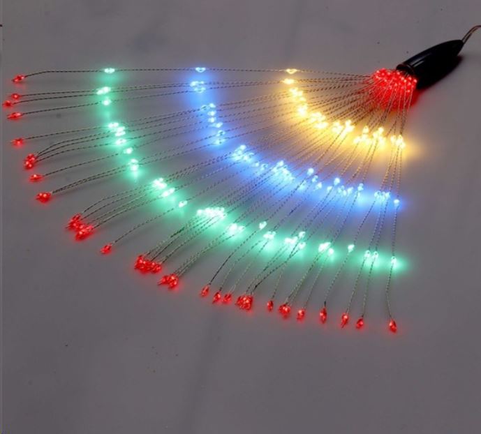 IRIS Tűzijáték stílusú 8 programos/távirányítós/több színű/200db LED-es/2xAA elemes fénydekoráció  (250-06)