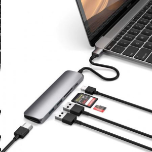 Satechi TYPE-C Slim Multimedia Adapter V2 asztroszürke (ST-SCMA2M)