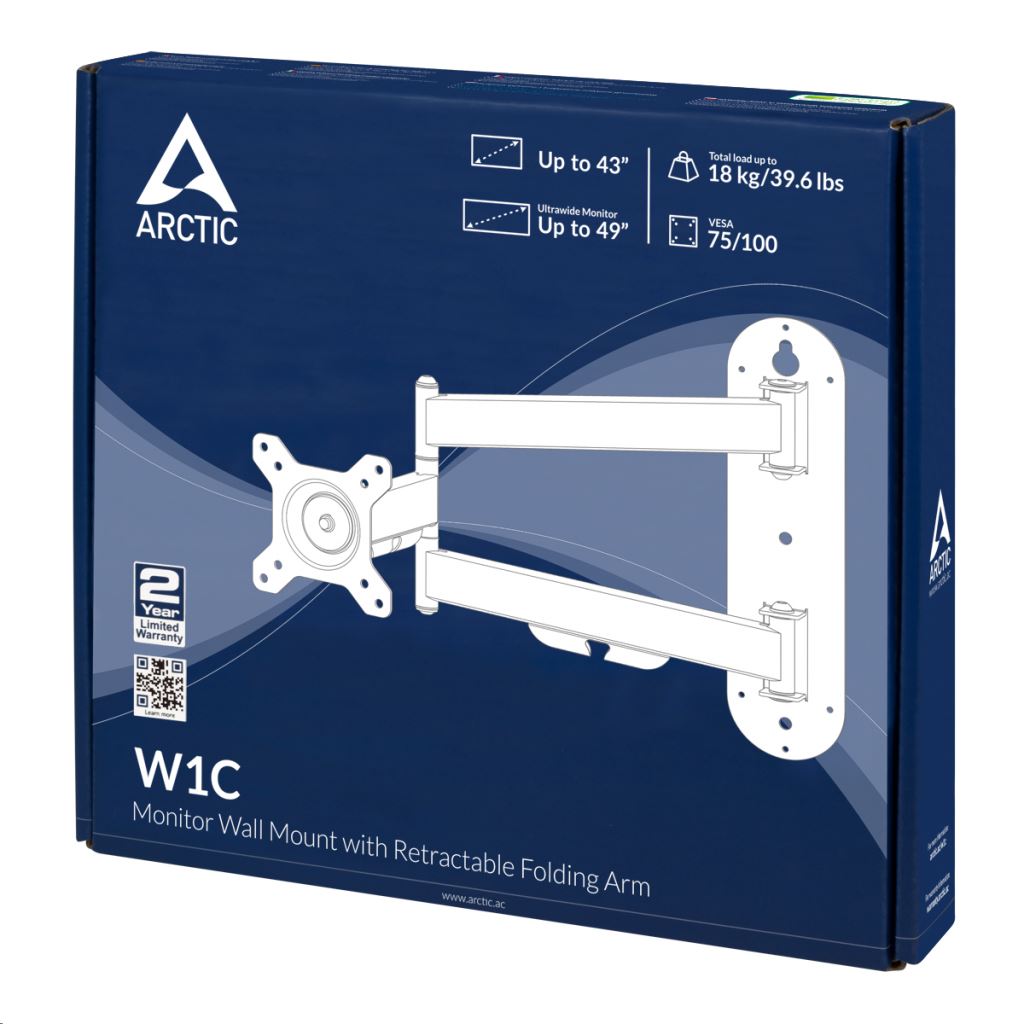 ARCTIC W1C  monitor faliállvány fekete (AEMNT00058A)