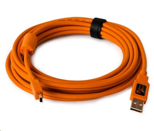 Tether Tools TetherPro USB 2.0 Male -> Mini-B 5 pin 4.6m kábel magas láthatóságú narancssárga (CU5451)