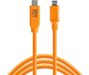 Tether Tools TetherPro USB-C -> 2.0 Micro-B 5-Pin 4.6m kábel narancssárga (CUC2515-ORG)