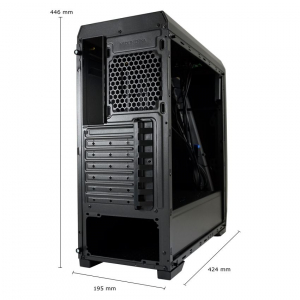 LC Power 700B Hexagon táp nélküli ablakos ház fekete (LC-700B-ON)