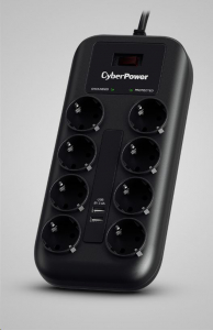 CyberPower P0820SUF0-DE 8 aljzat túlfeszültség védő és USB töltő 2 x 2.4A