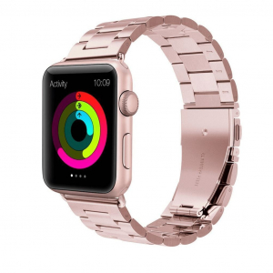 Xpro Apple Watch 42/44mm vastag acél szíj rózsaarany  (116226)