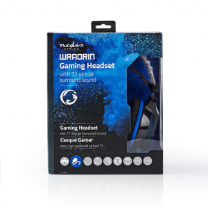 Nedis GHST500BK 7.1 mikrofonos Gaming fülhallgató fekete-kék