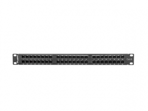 Lanberg Patch panel CAT6 UTP 48 PORT 1U 19" fekete (PPU6-1048-B)