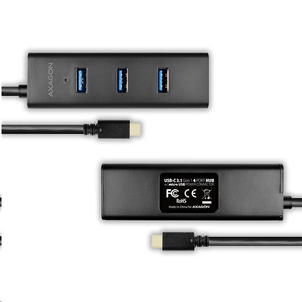 Axagon HUE-S2C négyportos USB 3.0 HUB gyorstöltéssel