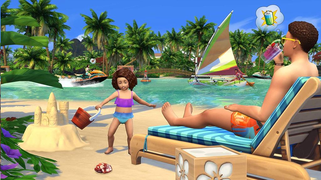 The Sims 4: Island Living (PC) + Trust GXT 101P Gav USB egér rózsaszín