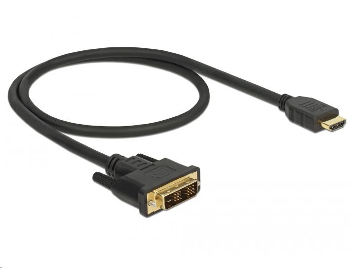 Delock DVI 18+1 csatlakozódugóval > HDMI-A csatlakozódugóval, 0,5 m kábel fekete (85581)