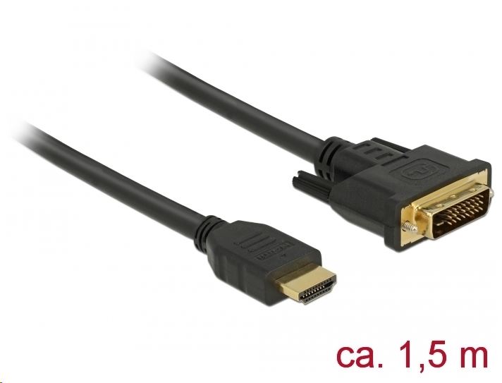 Delock HDMI - DVI 24+1 kétirányú kábel 1,5 m (85653)