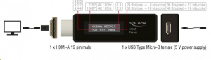 Delock HDMI tesztelő az EDID információhoz OLED kijelzővel (63327)