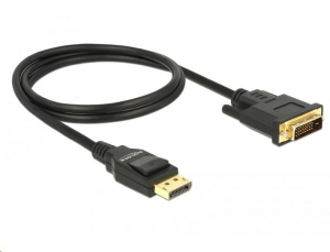 Delock Displayport 1.2 apa > DVI 24+1 apa passzív 1 m kábel fekete (85312)