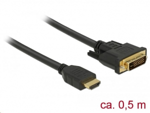 Delock HDMI - DVI 24+1 kétirányú kábel 0,5 m (85651)