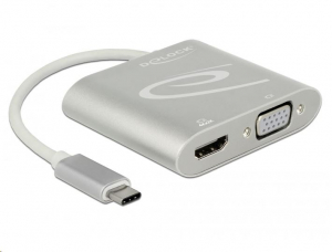 Delock USB Type-C (DP alternatív mód) > 1 db HDMI + 1 db VGA csatlakozó (87705)