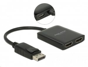 Delock Displayport 1.2-es elosztó 1 x Displayport-bemenet > 2 x HDMI-kimenet 4K 30 Hz (87720)