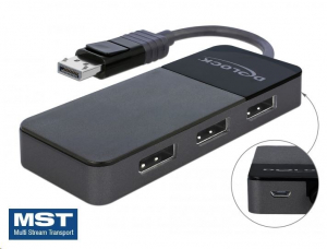 Delock DisplayPort 1.4-es elosztó 1 x DisplayPort-bemenet > 3 x DisplayPort-kimenet (87737)