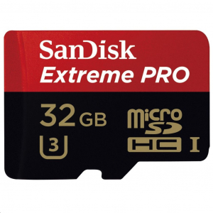 32GB microSDHC Sandisk Extreme Pro CL10 U3 + adapter (SDSDQXP-032G-G46A)