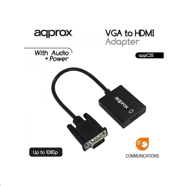 APPROX VGA -> HDMI adapter + audio bemenet (APPC25)