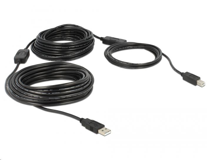 Delock USB 2.0 A típusú dugó > USB 2.0 B típusú dugó 20 m kábel (83557)