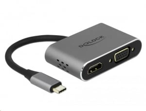 Delock USB Type-C adapter HDMI-hez és VGA-hoz 3.0 USB portal és PD-vel (64074)