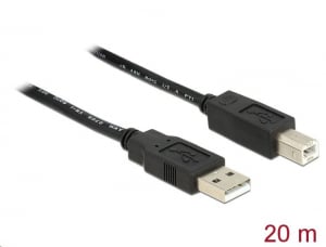 Delock USB 2.0 A típusú dugó > USB 2.0 B típusú dugó 20 m kábel (83557)