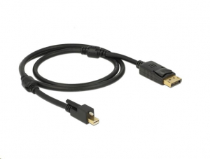 Delock mini Displayport 1.2 csatlakozó csavarral > Displayport csatlakozó 4K 1m kábel (83721)