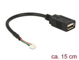 Delock USB 2.0-s csatlakozóval ellátott kábel, 1,25 mm, 4 tűs > USB 2.0 A-típusú csatlakozó 15cm (84834)