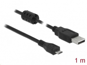 Delock USB 2.0-s kábel A-típusú csatlakozó > USB 2.0 Micro-B csatlakozó 1m fekete (84901)