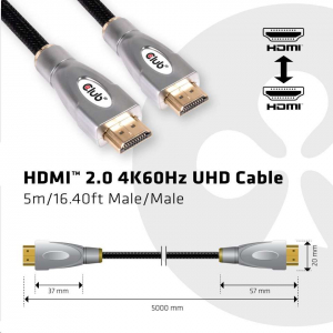 CLUB3D HDMI 2.0 - HDMI 2.0 UHD 5m kábel (CAC-2312)