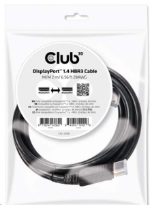 CLUB3D DisplayPort 1.4 HBR3 - DisplayPort 1.4 HBR3 8K/60Hz 2m kábel  (CAC-2068)