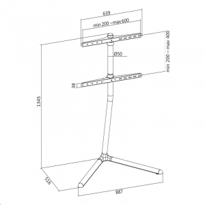LogiLink TV állvány V talppal 49-70" max 40 kg (BP0079)