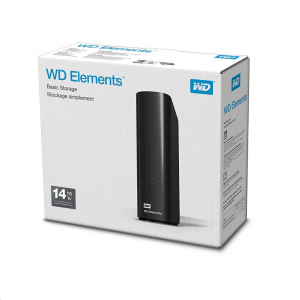 14TB WD 3.5" Elements Desktop külső winchester fekete (WDBWLG0140HBK)