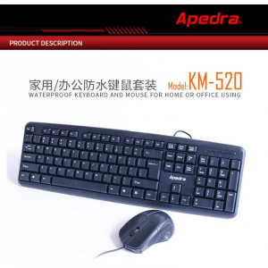 Apedra KM-520 billentyűzet + eg&eacute;r fekete