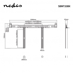 Nedis hangprojektor konzol (SBMT20BK)